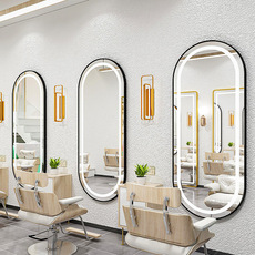 理发店镜子专用全身LED带灯挂墙美发店烫发染发镜台发廊2021新款