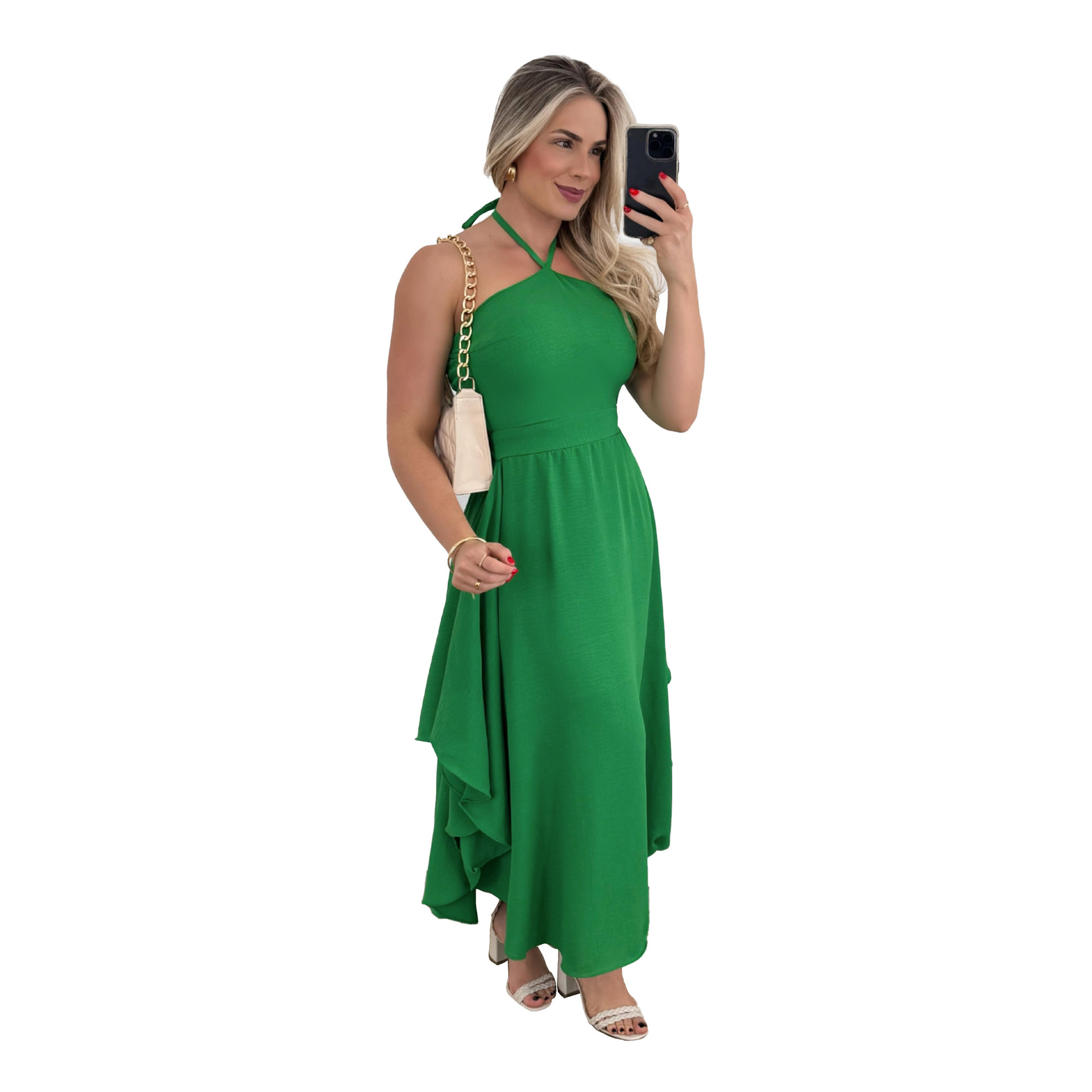 Women's Regular Dress Vacation Halter Neck Printing Sleeveless Abstract Midi Dress Holiday Daily display picture 19