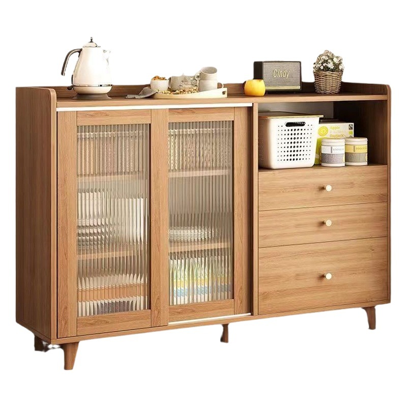 Estilo nórdico color madera aparador armario sala de estar gabinete de pared comedor balcón estilo japonés sala de té gabinete