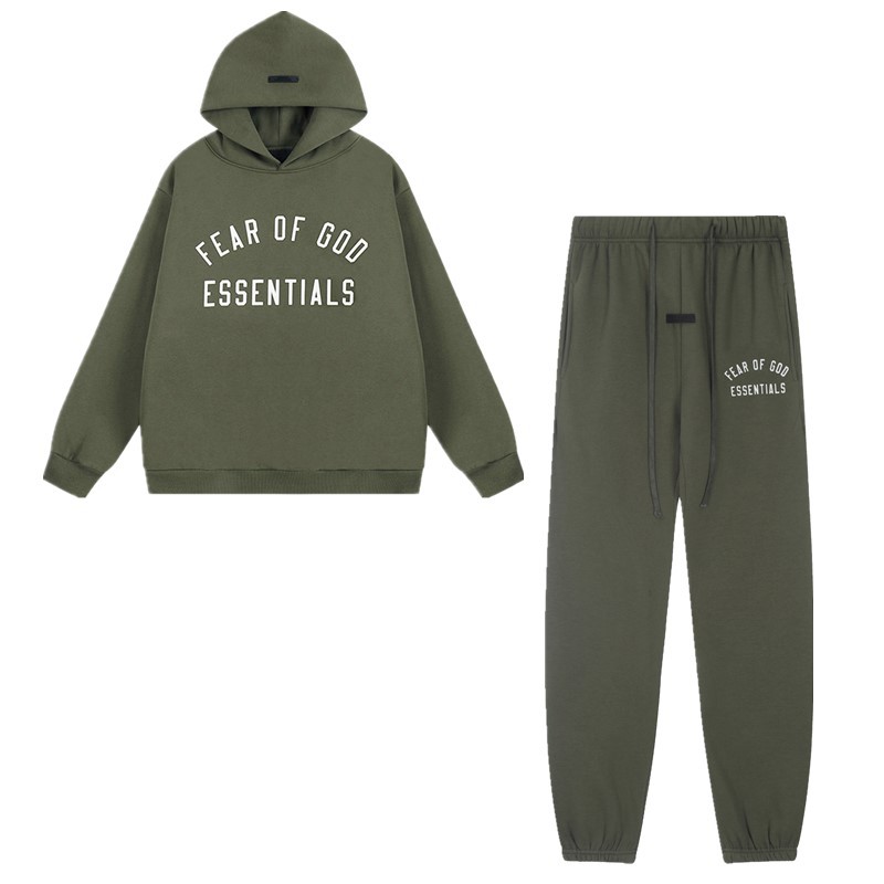 FOG ESSENTIALS Temporada 10 Impresión de letras de estilo americano Suéter Suelto Set de moda masculina Transfronterizo