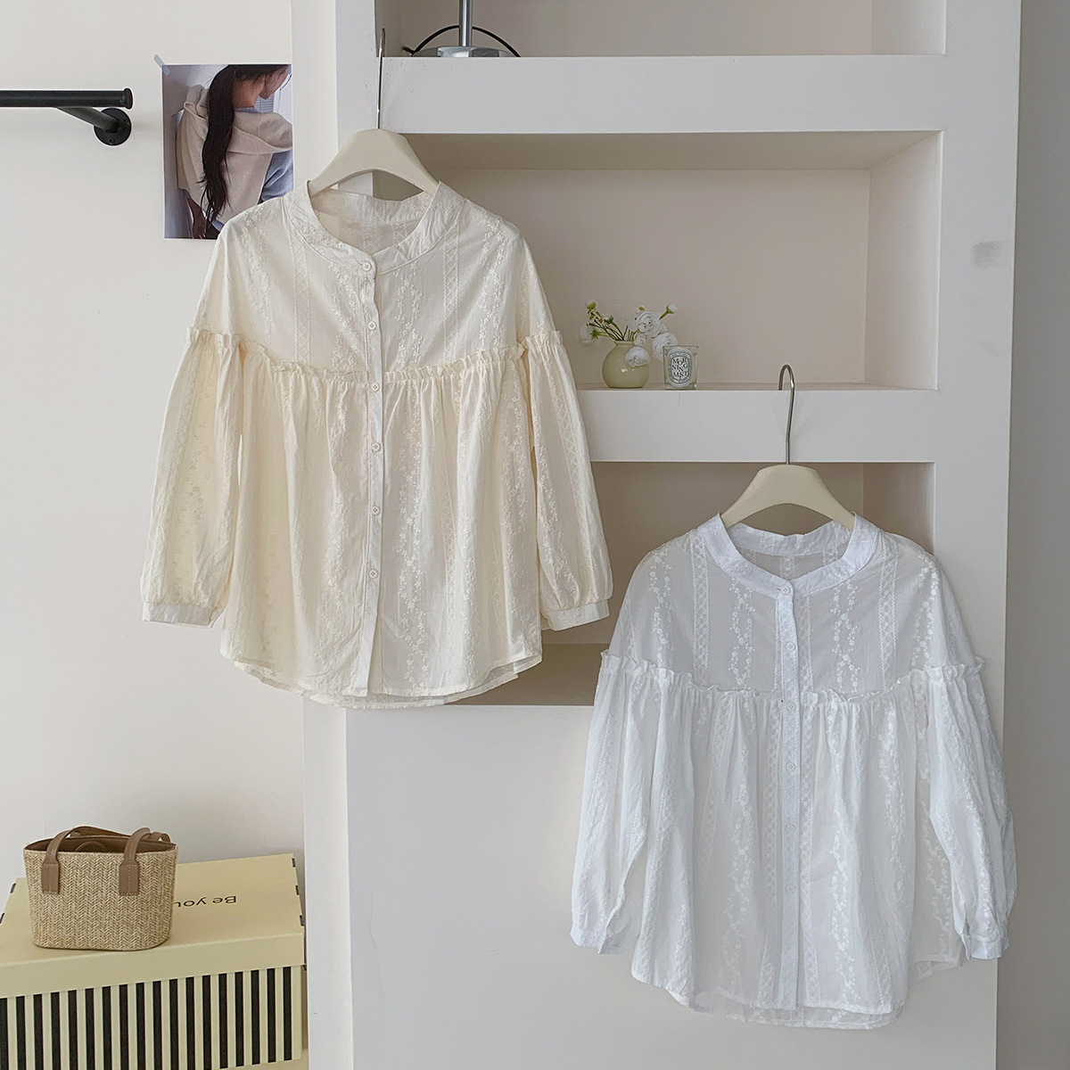 Design apricot spring shirt
