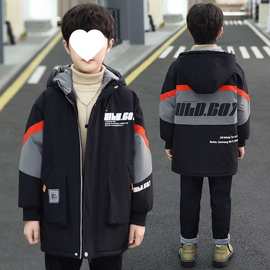 男童加绒棉服冬季加厚棉衣儿童新款派克服中大童时尚保暖上衣 潮
