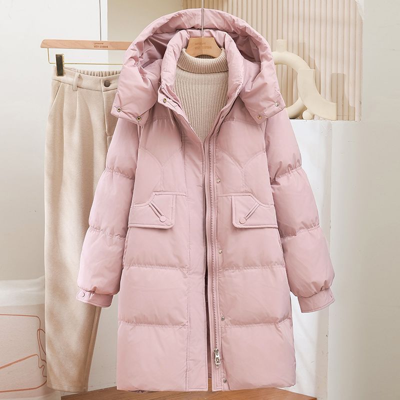 反季欧货新款2025冬季连帽羽绒服女中长款显瘦减龄斗篷时尚外套潮|undefined