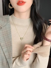 加绒打底衫女半高领加厚一体绒内搭上衣2025春季叠穿保暖针织毛衣