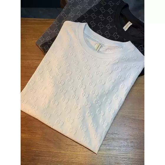 2022 Summer New Short Sleeve T-shirt Men's Hong Kong Trend Brand Printed Versatile Cotton Handsome Half Sleeve T-shirt