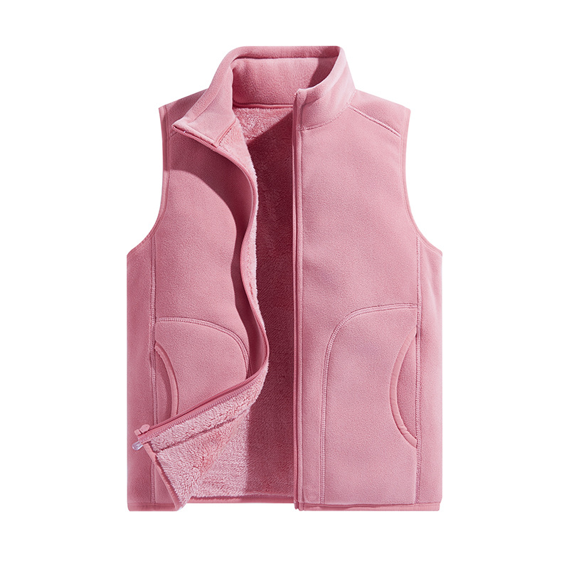 Chaleco polar reversible y grueso para otoño e invierno, chaleco de trabajo polar para hombre para exteriores con impresión de logotipo personalizado