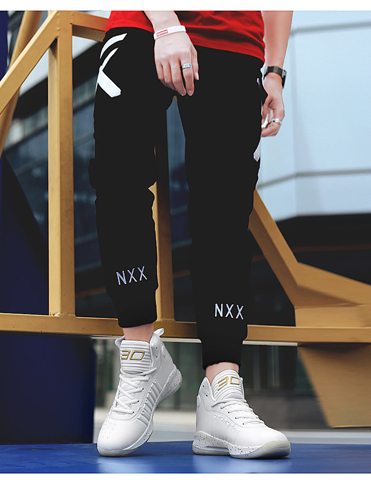 Buty do koszykówki, wysokie buty bojowe męskie, oddychające młodzieżowe buty sportowe na wiosnę i jesień_voghion.com