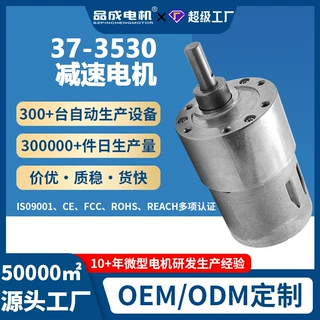 37-3530直流减速电机微型齿轮箱12V24V捞鱼机高扭矩低速小型马达