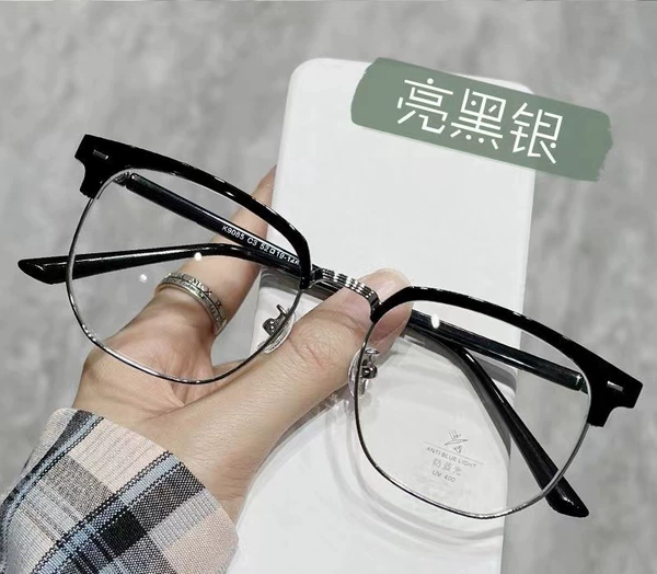 Bright Black Silver Frame