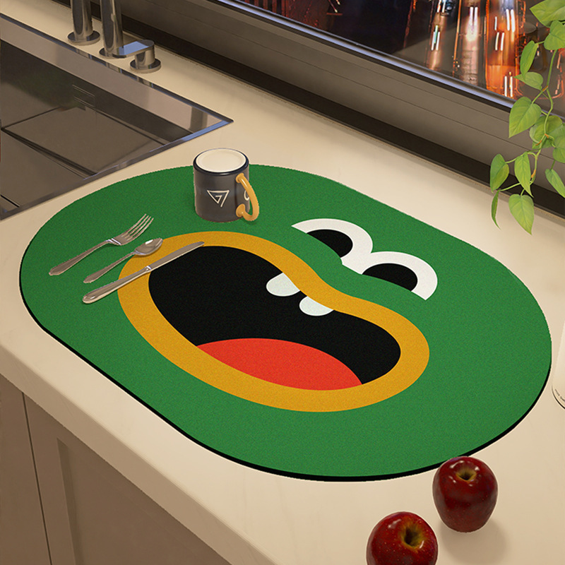 Diatom Mud Cartoon Expression Pack Floor Mat Bar Absorbent Mat Dish Drying Mat Kitchen Mat Countertop Drain Mat Diatom Mud Cartoon Expression Pack Floor Mat Bar Absorbent Mat Dish Drying Mat Kitchen Mat Countertop Drain Mat