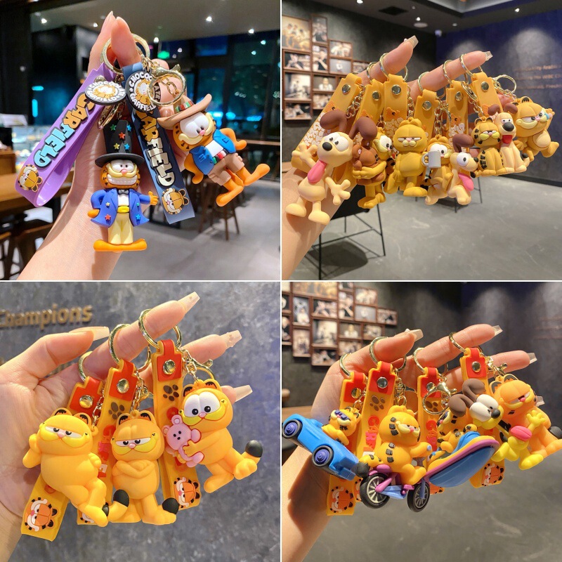 Cartoon Animation Garfield Keychain Creative Doll Car Key Chain Bag Pendant Couple Small Gift Wholesale Cartoon Animation Garfield Keychain Creative Doll Car Key Chain Bag Pendant Couple Small Gift Wholesale