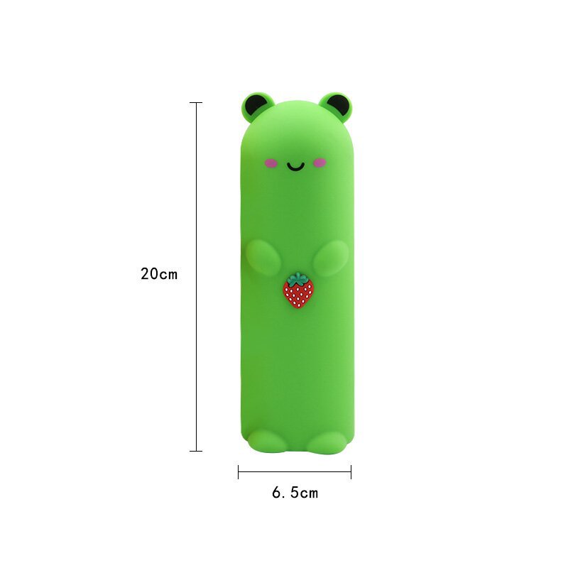 Nuevo animal de dibujos animados bolsa de lápices de silicona estudiante bolsa de papelería de almacenamiento de gran capacidad