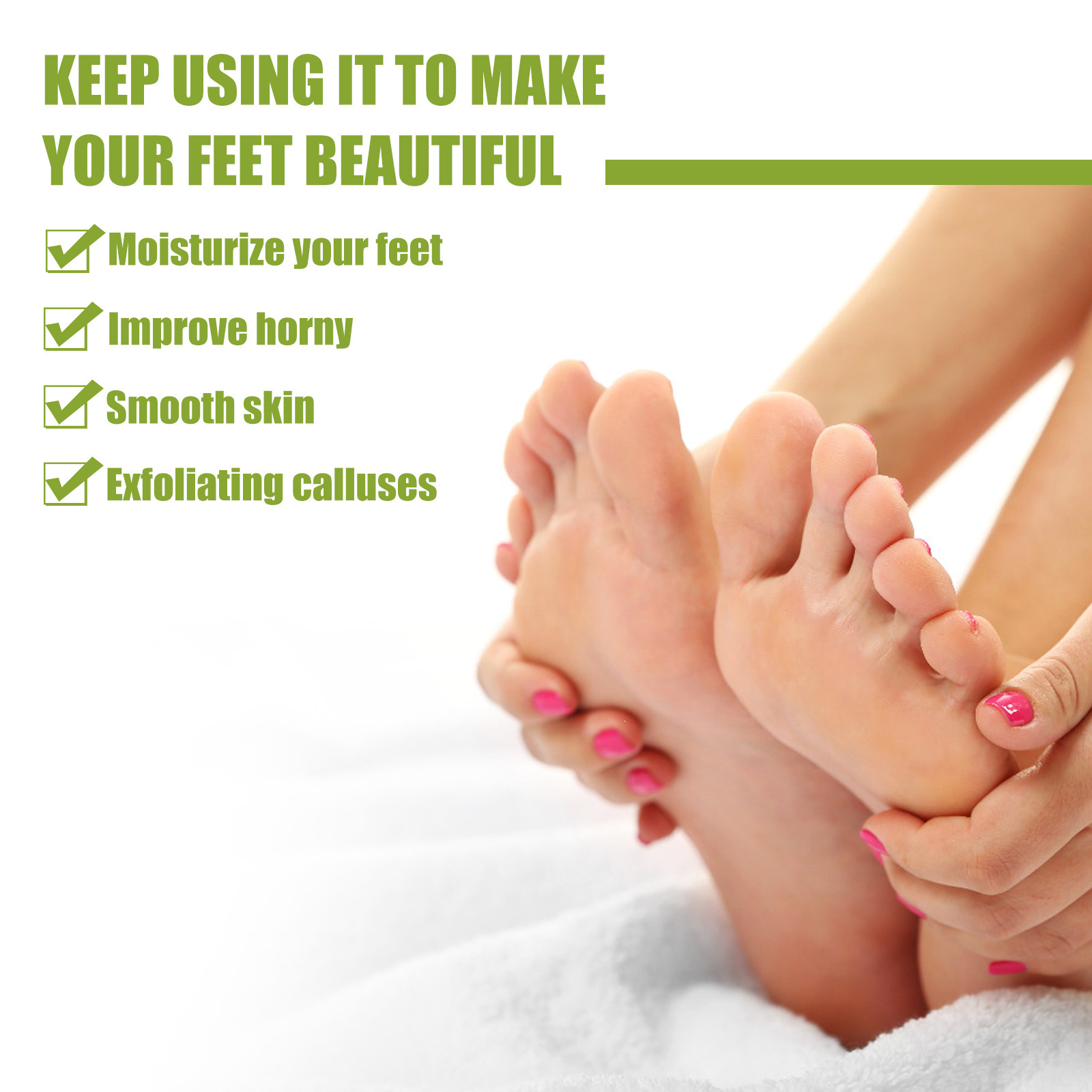 EELHOE Foot Care Spray, Green Tea Citrus Flavor Foot Heel Elbow Knee Moisturize Skin_voghion.com