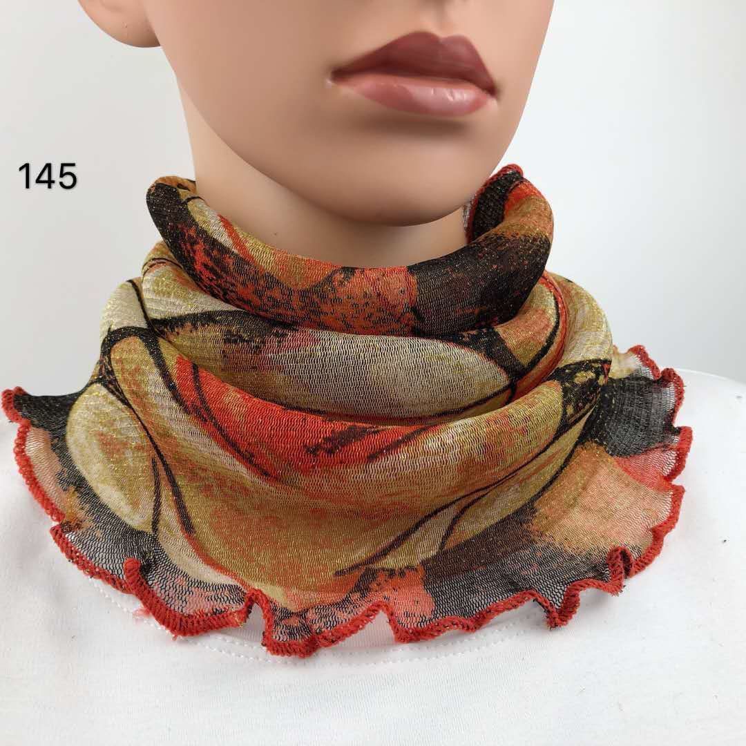 Cuello de orejas de alambre de oro para mujeres primavera y verano universal protector solar cuello de cuello multifuncional velo de cuello de cubierta de cabeza de seda pequeña bufalla