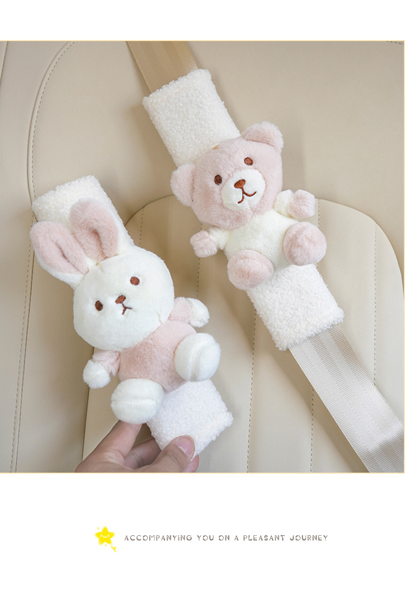 Car Seat Belt Shoulder Cover Cute Cartoon Bear Car Anti-Neck Shoulder Belt Internet Celebrity Decoration Car Shoulder Cover