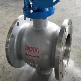 Q347F-25C涡轮铸钢软密封固定式法兰球阀图片