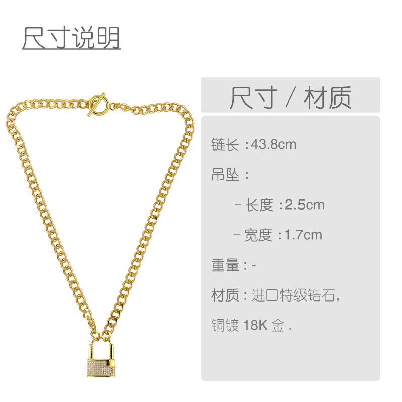 Diamond Ot Buckle Hip Hop Necklace display picture 1