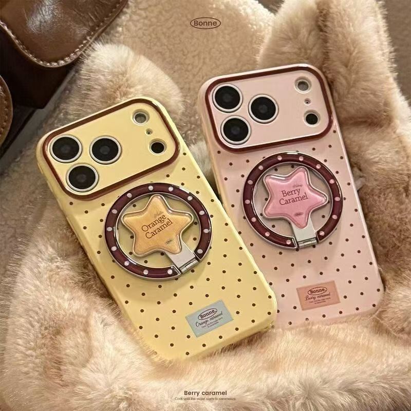 Chiziqli va nuqtali iPhone 17 Pro Max telefon g'ildiragi, Apple 16 Pro/15 qizil katakli yurak shaklidagi taglik 14