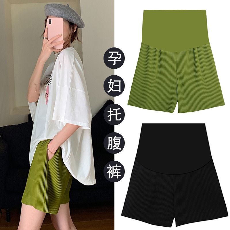 Maternity Pants for Women, Summer Thin Style, Outerwear, Five-Point Maternity Shorts, Leggings, Safety Pants, Anti-Exposure Summer Wear, Belly Support