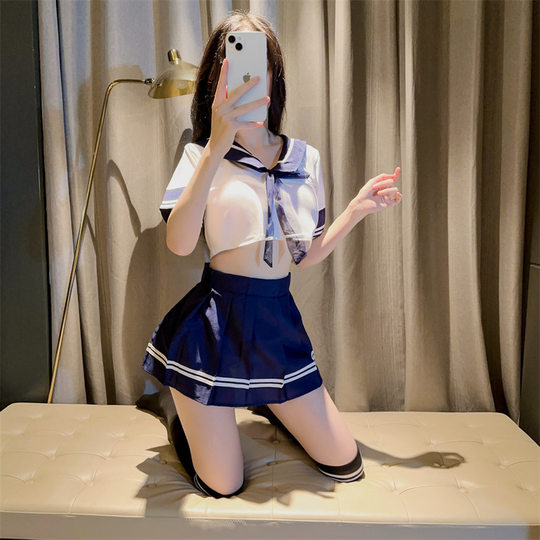 plus size 200 Jin Japanese Pure Student Dress Sexy Ssailor Dress Sexy Underwear Uniform Tempting Pure suit A76