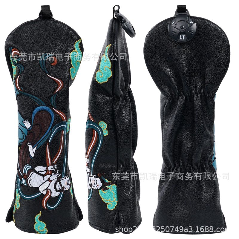 工場スポットゴルフキャップカバーGolf Headcover中国風京劇九色鹿ゴルフクラブカバー|undefined