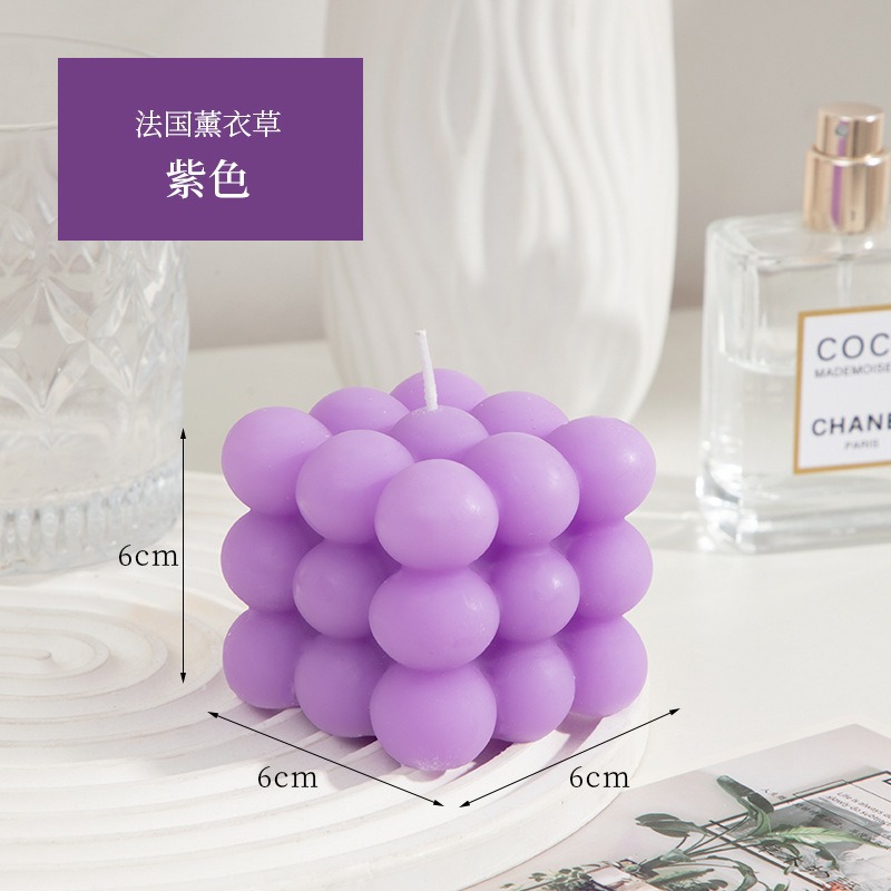 Estilo de bola creativa Cubo de Rubik Vela de aromaterapia al por mayor Oficina del hogar Vela de fragancia simple Adornos de objetos pequeños