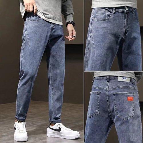 Jeans men's spring and autumn new Korean style trendy straight pants fashionable men's large size casual pants dropshipping