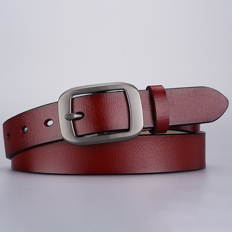 Women's Genuine Leather Belt, Casual, Simple, Versatile Belt, Trendy Fashion Jeans Belt, Women's High-End Middle-Aged Belt