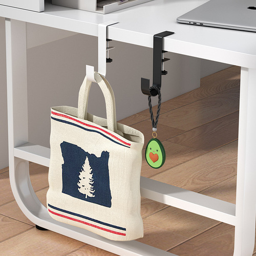 Tableside Bag Hanger, Invisible Hole-Free Office Desk Edge Bag Hook, Student School Bag Storage Hook