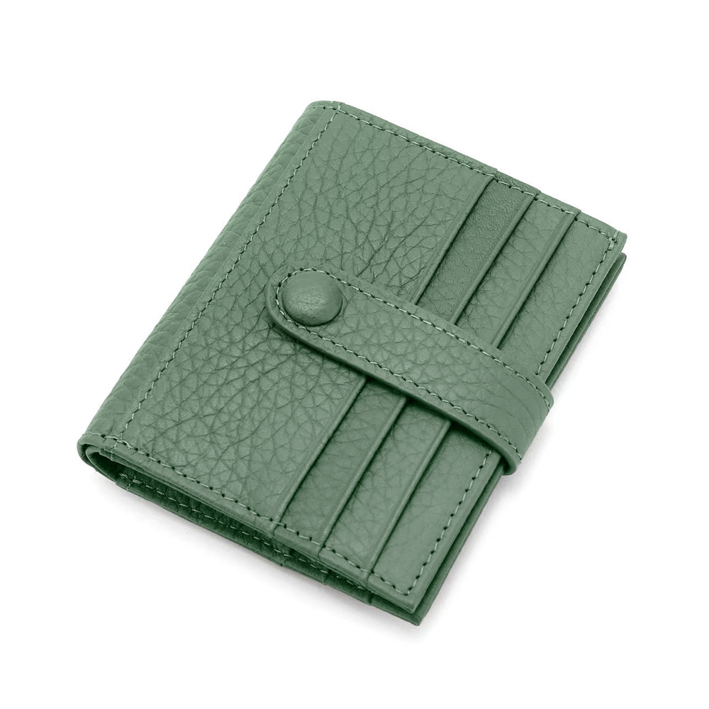 Piel de vaca pequeña cartera de las mujeres monedero corto multi-tarjeta de posición estilo coreano estudiante cartera Mini titular de la tarjeta monedero