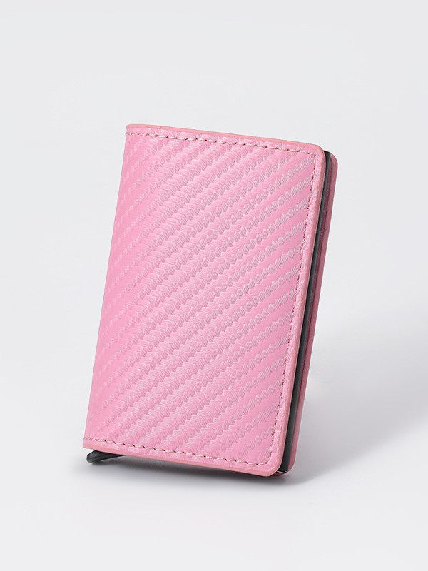 Cartera transfronteriza para hombres europeos y estadounidenses Tarjetero de fibra de carbono ultrafino Tarjetero de aleación de aluminio con tarjeta emergente automática Cartera