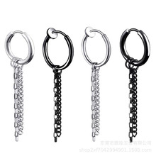 厂家直销原创韩国耳环男无耳洞耳夹潮链条吊坠耳环轻奢高级感耳链