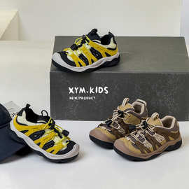 2026年春季新款儿童休闲拼接网面透气户外登山鞋