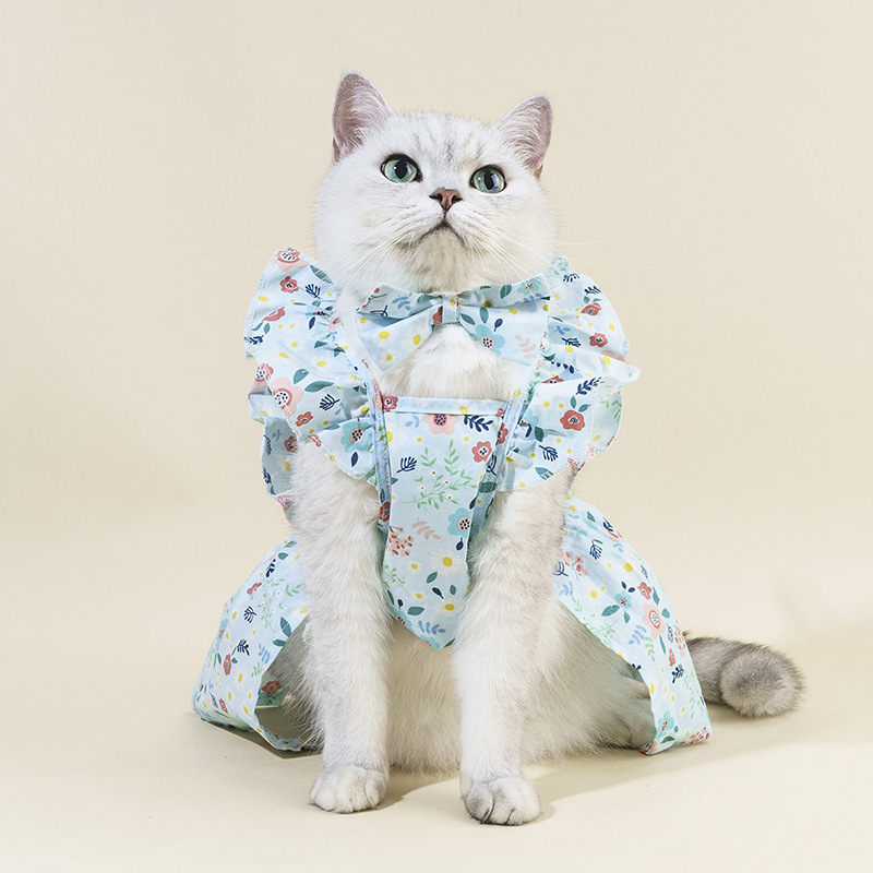 Sweet Cotton Flower Bow Knot Pet Clothing display picture 4