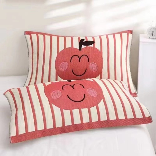 8-layer quilted gauze travel pillowcase for adults, single use, color-woven pattern, suitable for all seasons, soft, wholesale