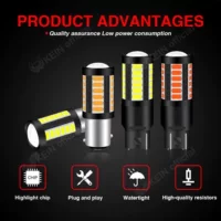 Автомобильные светодиодные поворотные огни стоп-сигналы 5630-33smd подсветка 1156 1157 линза декодирование