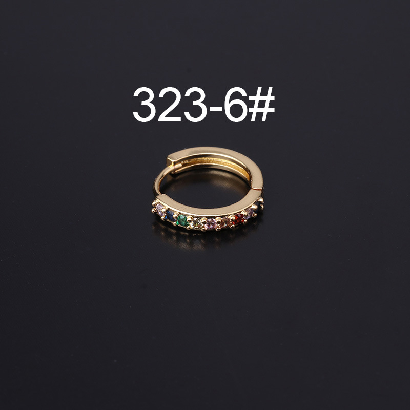 Henson joyería nuevo color medio circonio hebilla del oído estilo coreano popular punción pendientes moda pendientes solo HSPJ323