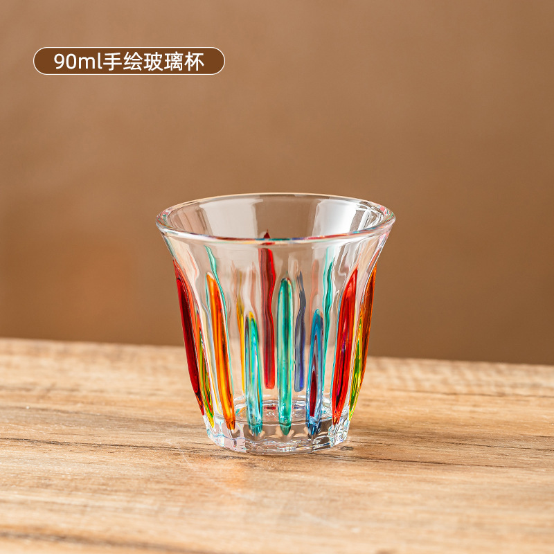 Taza de café pintada vidrio templado pintado a mano bombarderos americanos coloridos retrógrados transparentes sucios Latte Australia