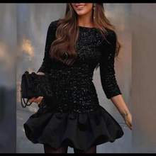 长袖芭蕾风礼服式连衣裙 1270-1