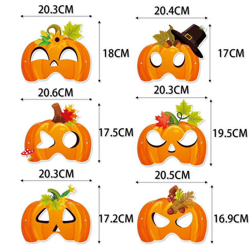 Nuevas máscaras de decoración de fiesta de Acción de Gracias transfronterizas, decoraciones de fiesta de cumpleaños de otoño, máscaras de calabaza, accesorios fotográficos