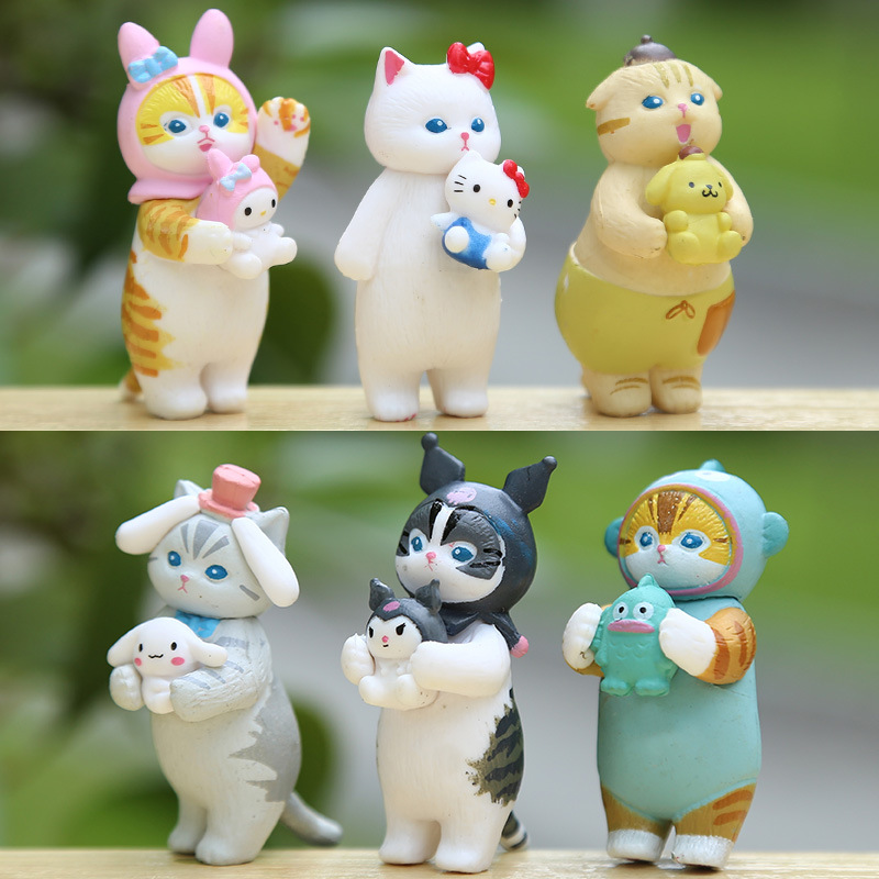 애니메이션 일본 고양이 COS 시리즈 그림 귀여운 멜로디 큰 귀의 개 추악한 물고기 인형 데스크탑 자동차 장식품