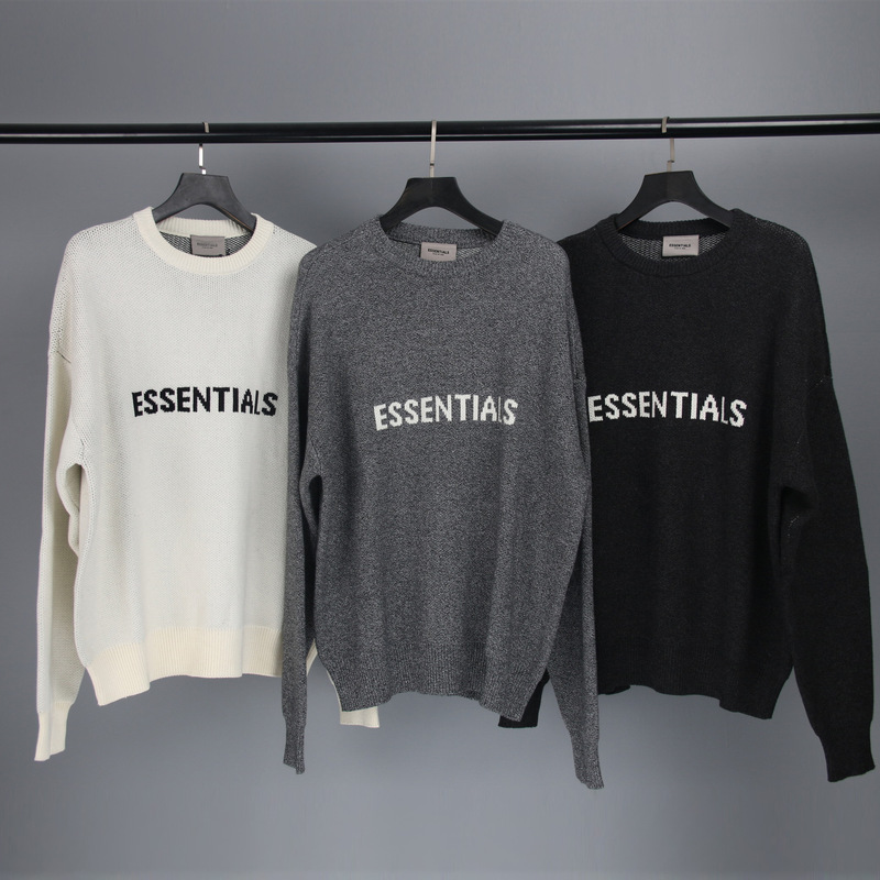 Fear of God Multi-Line Essentials Trendy Fog Round Neck Sweatshirt with Letters on the Chest, Knitwear Zgpb