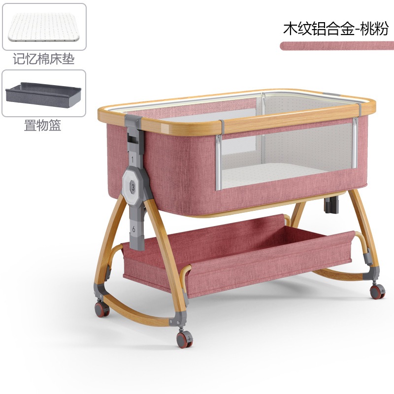 Cuna de bebé recién nacido cama costura Cama grande Baby Shaker BB cama de los niños cuna cama multifuncional móvil plegable