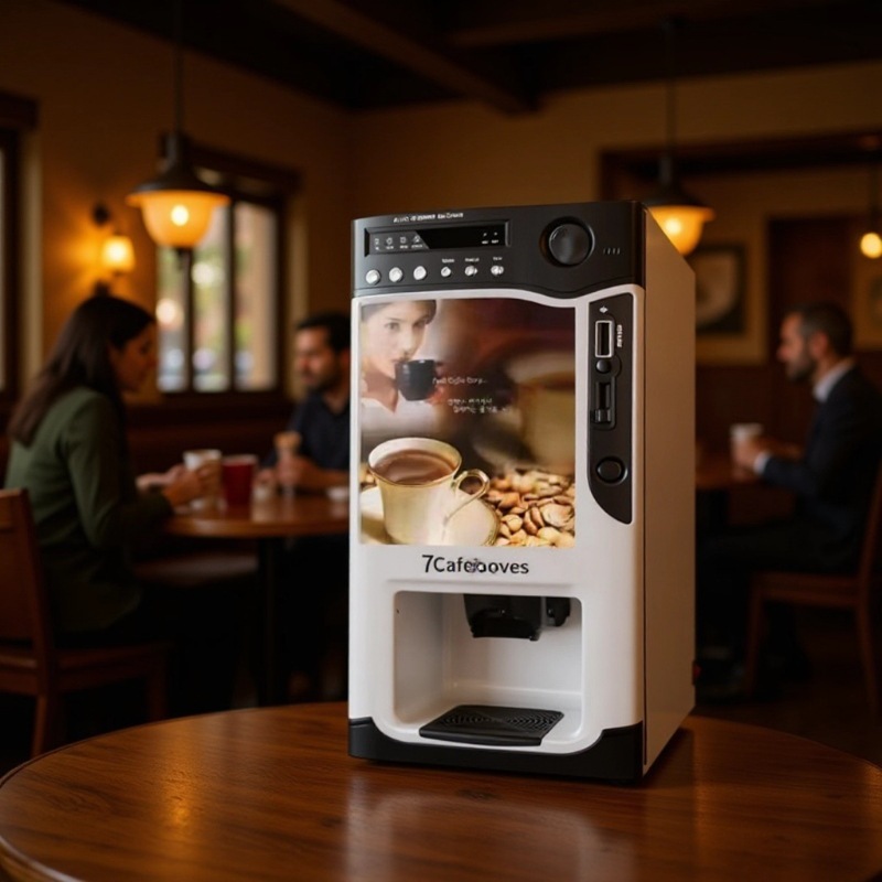 Máquina expendedora de café 8703B, máquina expendedora de café operada con monedas de moneda extranjera, máquina comercial de ventas totalmente automática