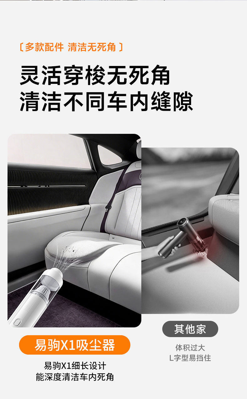 Car vacuum cleaner, cordless, handheld, with strong suction power, 5-in-1 function, 2026 new model, multi-functional, high-power, for both car and home use