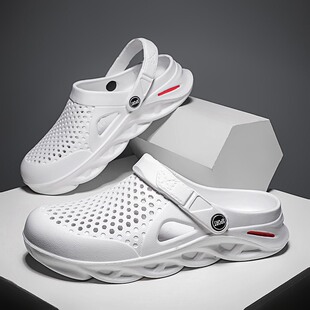 Slippers wholesale cross-border beach shoes men's hole shoes sandals light soft foreign trade extra large size 45 size sandals