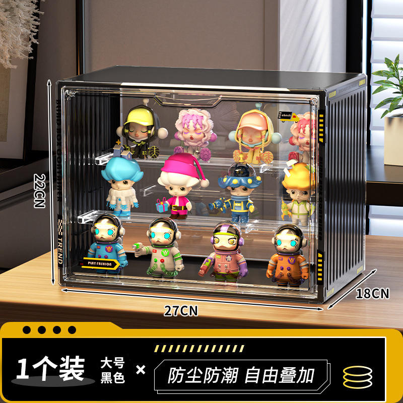 ラブブマカロンビニール人形ラブブ座りパーティーディスプレイボックス防塵コンテナ収納ボックスキャビネット|undefined