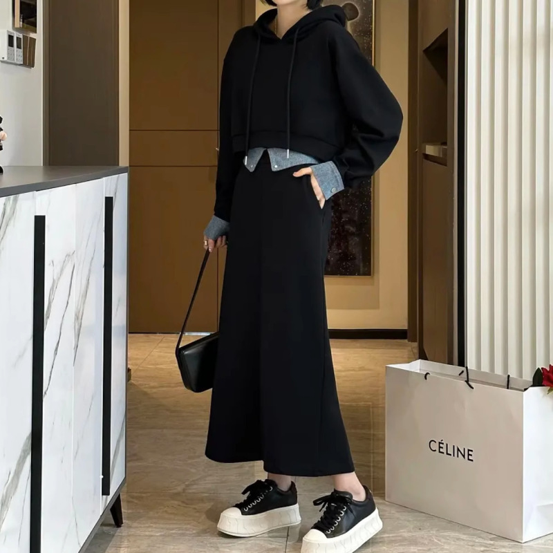 大码女装2025秋冬季卫衣套装女洋气减龄显瘦半身裙时尚两件套胖mm|undefined