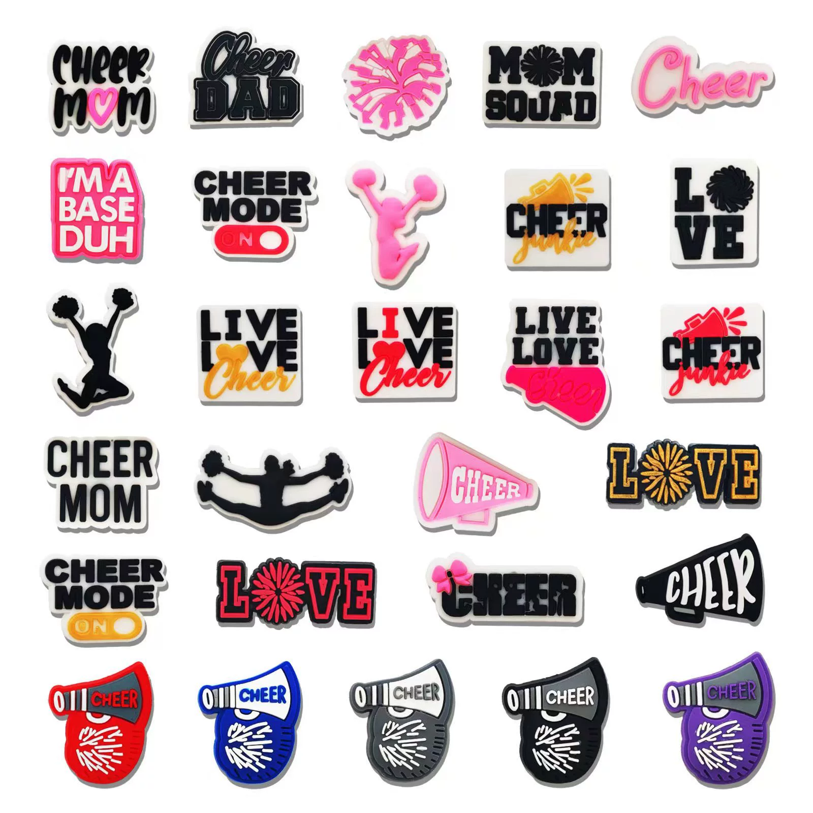 Мультфильм милые Черлидинг отверстие обувь DIY Аксессуары Ювелирные изделия отверстие обувь аксессуары для обуви пряжки обувь цветок обуви ПВХ трансграничная электронная коммерция