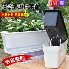 自动吸水懒人盆批发长方形塑料花盆室内阳台蔬菜种植盆树脂免胶水